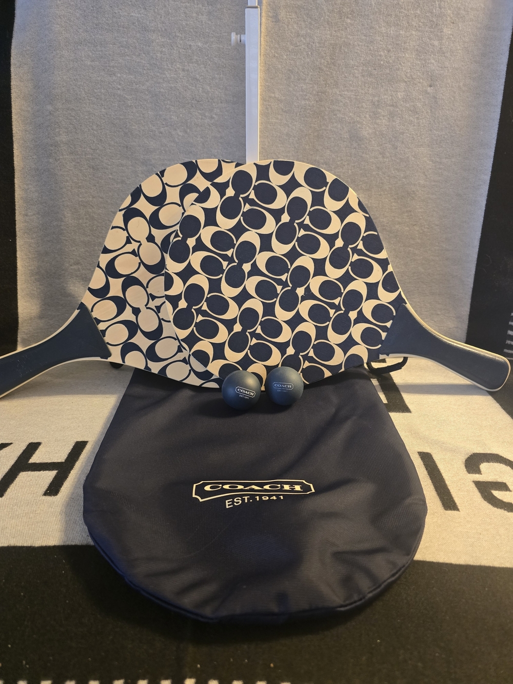 SOLD😁Coach Navy Blue White Logo Paddleball Set🥳🥳❌❌ - Picture 2 of 4